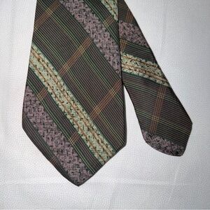 Balmain Green and Brown Patterned Tie
